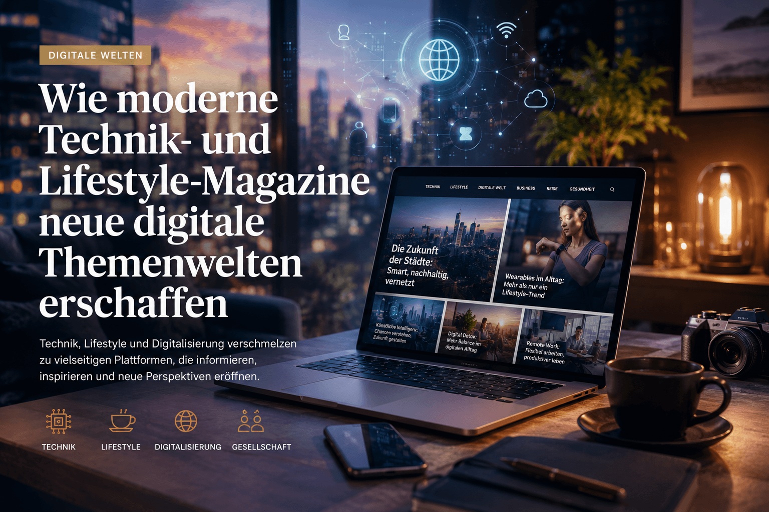 Modernes Technik- und Lifestyle-Magazin mit digitalen Themenwelten und vernetzter Medienplattform